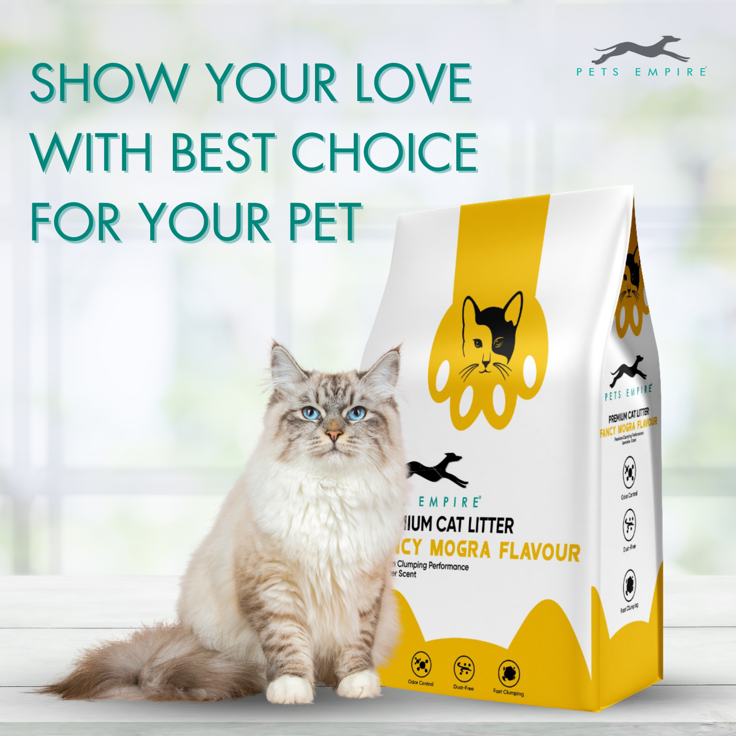 Pets Empire Cat Litter ( Natural & Clumpy) -Mogra Scented