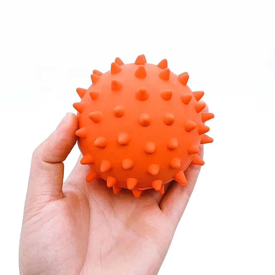 PETS EMPIRE Squeaky Rubber Ball Toy for Dogs, 1 Piece, Color May Very