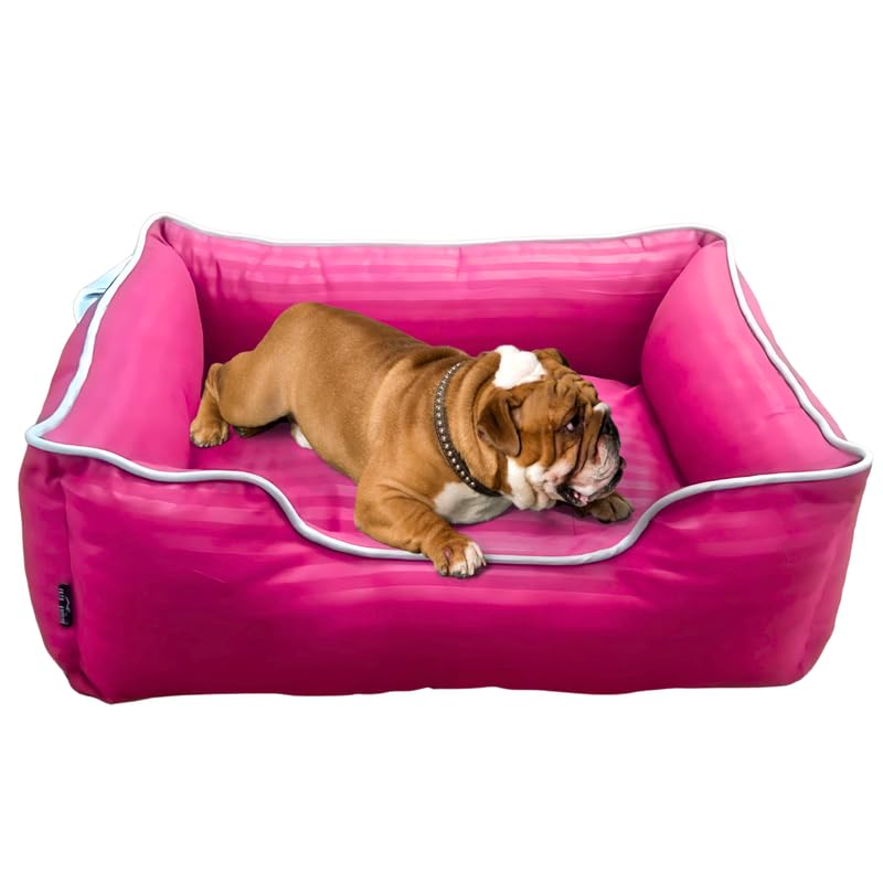 Pets Empire Classic Lounger Beds with Pillow for Dogs -Pink