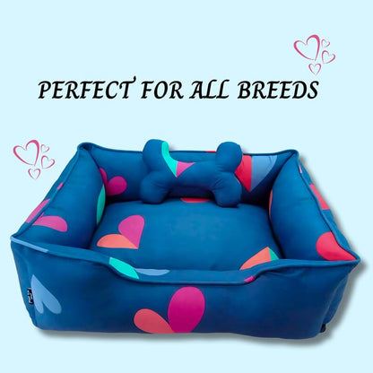 Pets Empire Classic Lounger Beds with Pillow for Dogs - Heart Shape Design