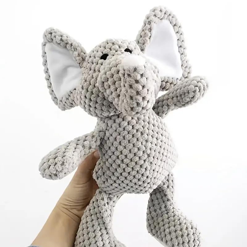 PETS EMPIRE Elephant Squeaky Plush Rope Chew Toy for Dogs