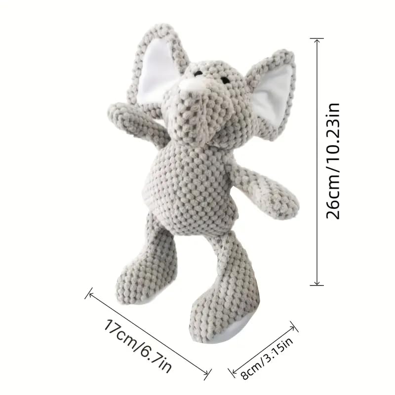 PETS EMPIRE Elephant Squeaky Plush Rope Chew Toy for Dogs