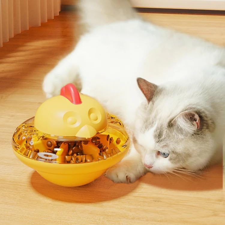 Pets Empire Hen Shape Rubber Flying Saucer Funnel Ball (Color May Very)