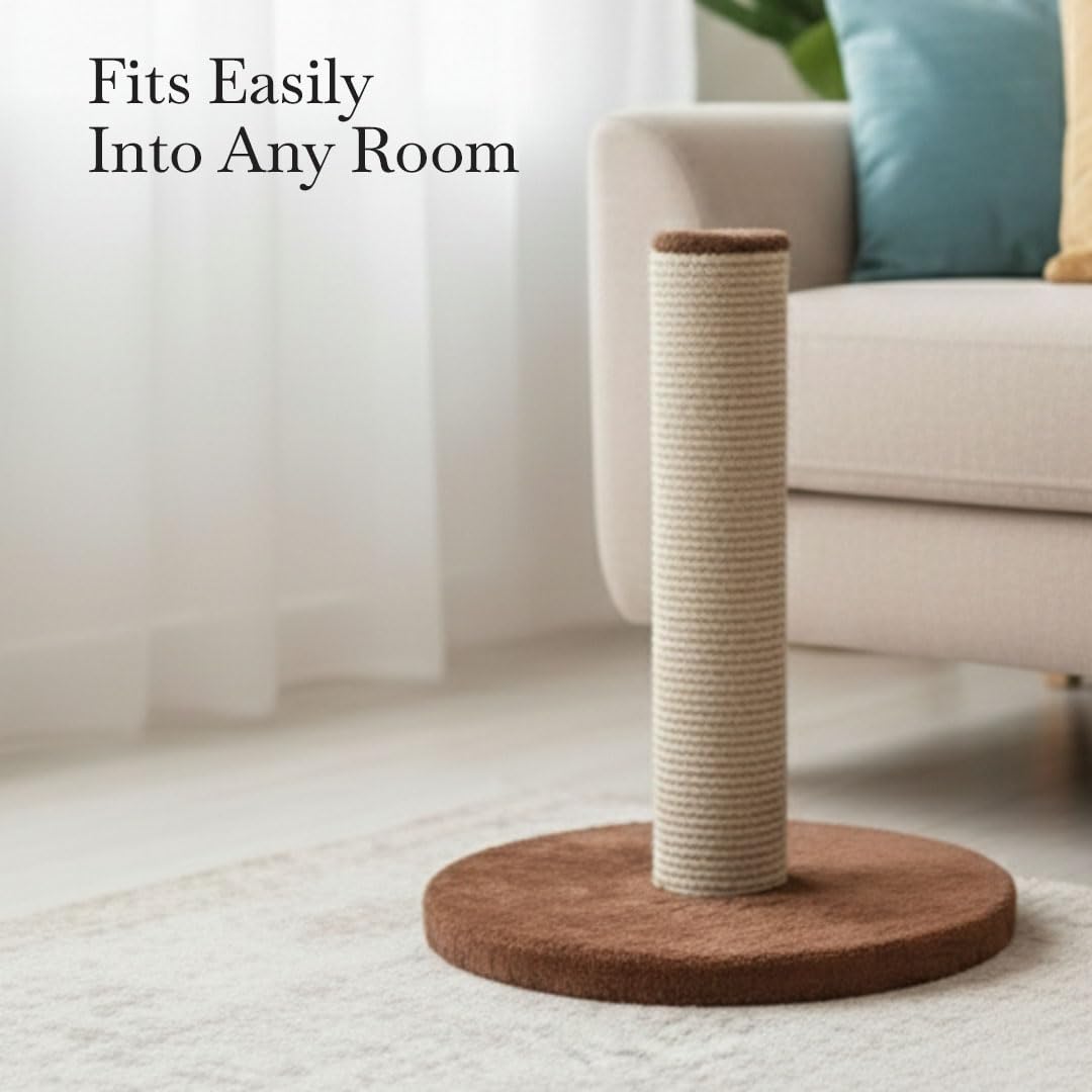 PETS EMPIRE Wooden Cat Scratching Post with Sisal Rope