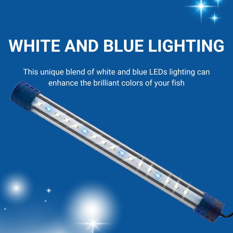 Pets Empire Aquarium Waterproof Fish Tank Light T4-80LED L White+Blue