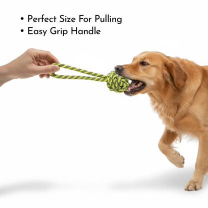 PETS EMPIRE Handle Ball Braided Rope Toy For Dogs