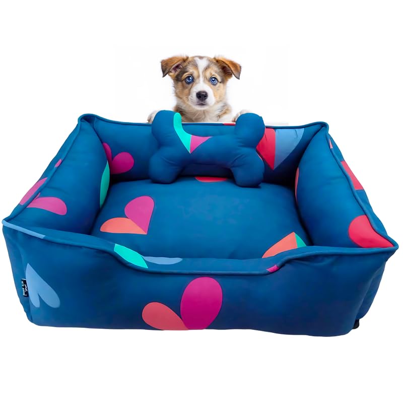 Pets Empire Classic Lounger Beds with Pillow for Dogs - Heart Shape Design
