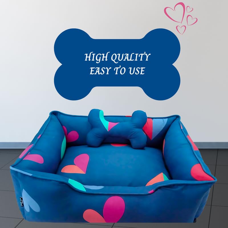 Pets Empire Classic Lounger Beds with Pillow for Dogs - Heart Shape Design