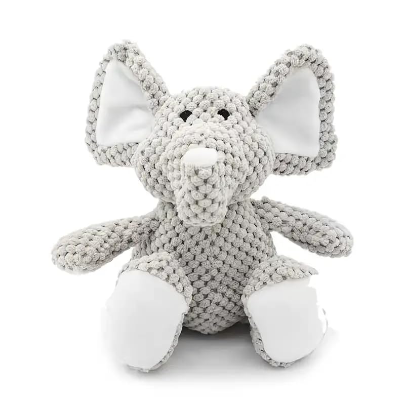 PETS EMPIRE Elephant Squeaky Plush Rope Chew Toy for Dogs