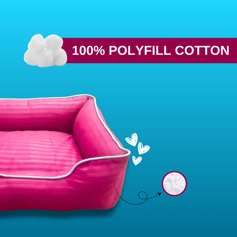 Pets Empire Classic Lounger Beds with Pillow for Dogs -Pink