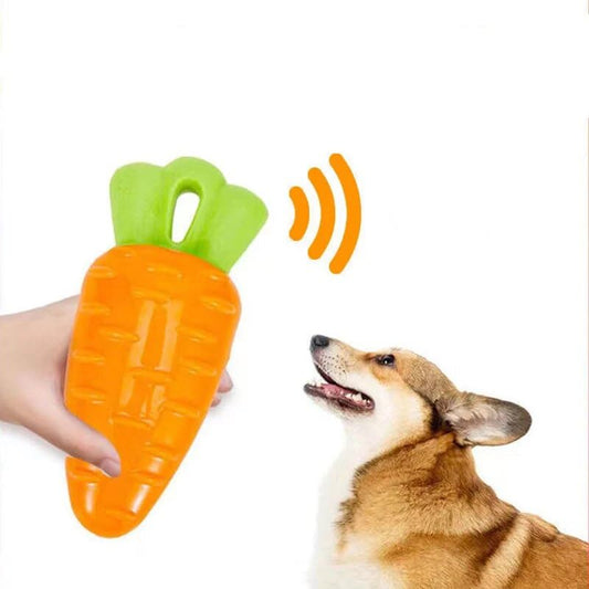 PETS EMPIRE Carrot Chew Rubber Teething Toy for Dog 1 Pc