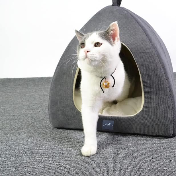 Pets Empire Soft Fabric Comfortable Hut Bed for Cats, Kittens and Puppies