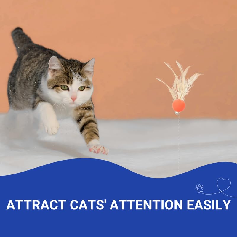 Pets Empire Spring & Feather Teaser Toy for Cats (Pack of 2)
