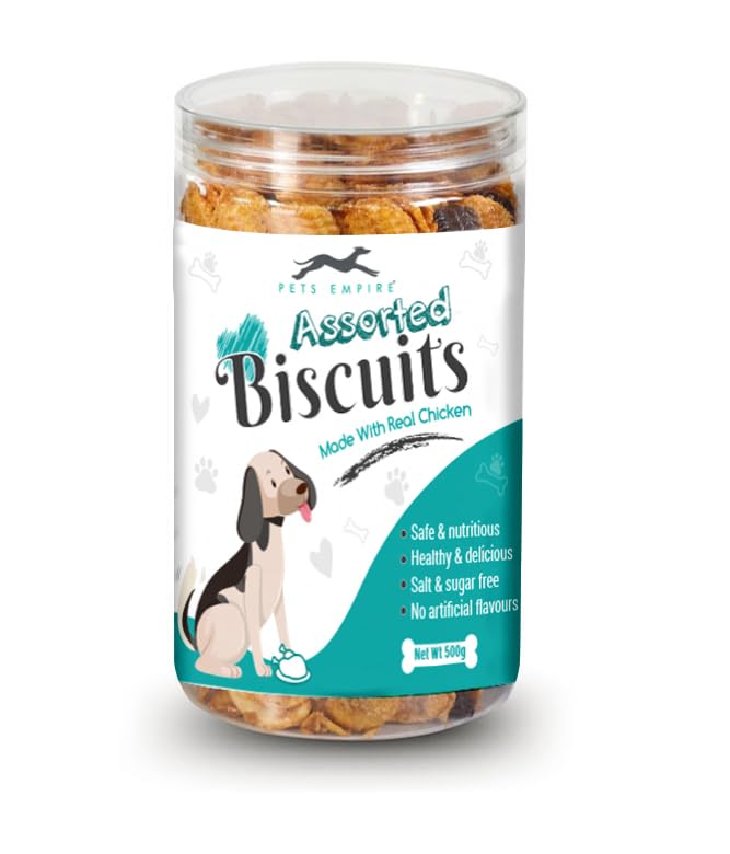 Pets Empire Assorted Healthy  Biscuits  with Real Chicken (450g)-PACK OF 2