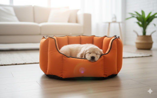 Pets Empire Cozy Tangerine Orange Bed for Dogs & Puppies