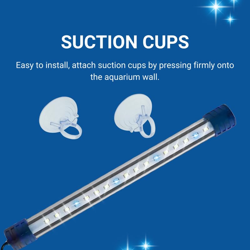 Pets Empire Aquarium Waterproof Fish Tank Light T4-80LED L White+Blue