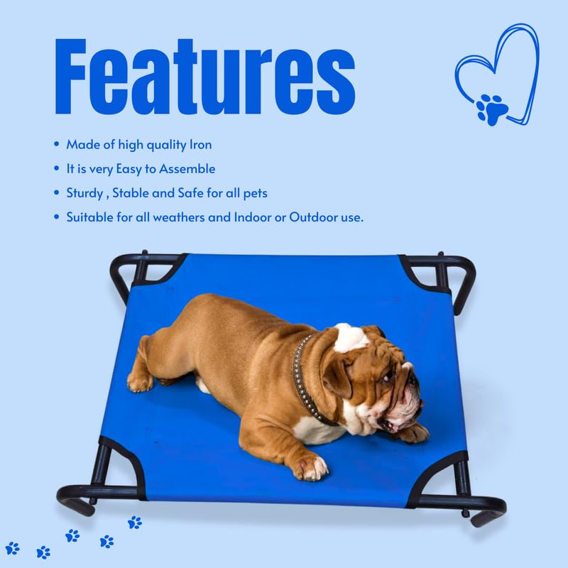 Pets Empire  Elevated Cooling Pets Bed (Blue)