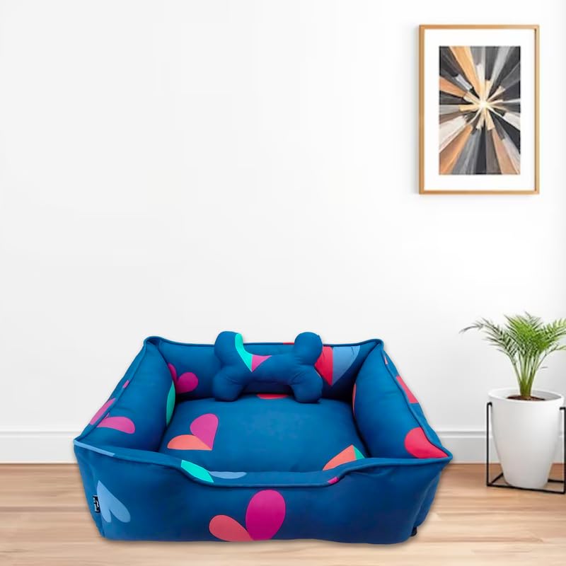 Pets Empire Classic Lounger Beds with Pillow for Dogs - Heart Shape Design