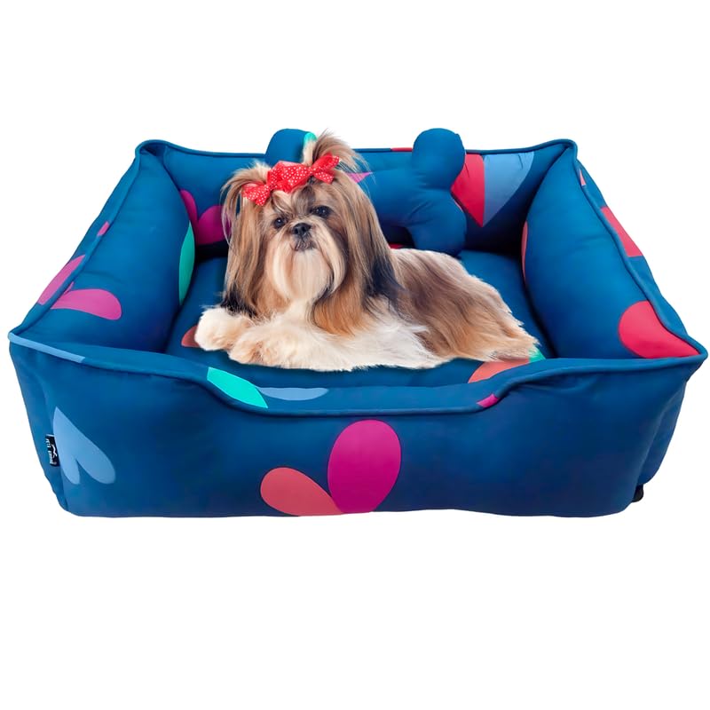 Pets Empire Classic Lounger Beds with Pillow for Dogs - Heart Shape Design