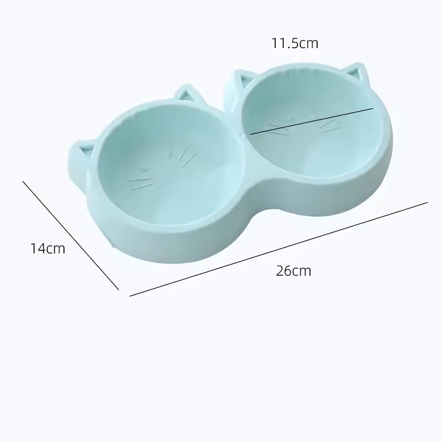 Pets Empire 2-in-1 Feeding Plastic Cat Face bowl (400ml)