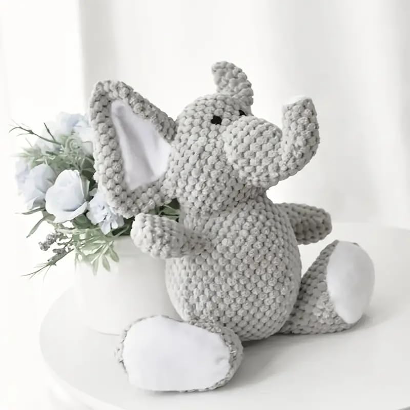 PETS EMPIRE Elephant Squeaky Plush Rope Chew Toy for Dogs