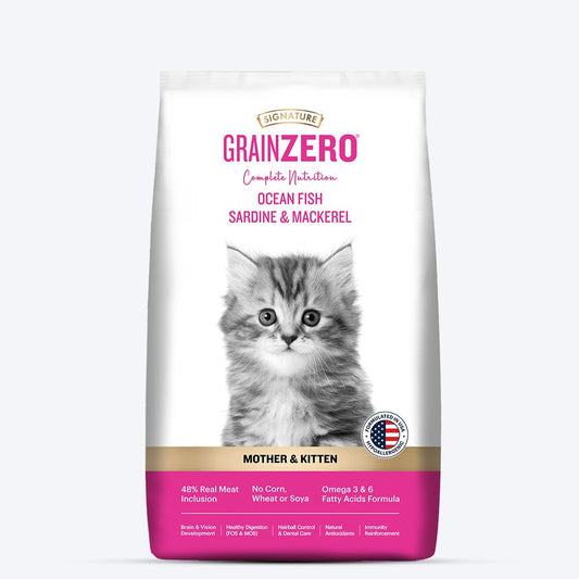 Signature Grain Zero Ocean Fish, Sardine and Mackerel Mother and Kitten Cat Dry Food