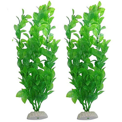 Pets Empire Aquarium Decor Fish Plastic Plant Green- 2 Peace
