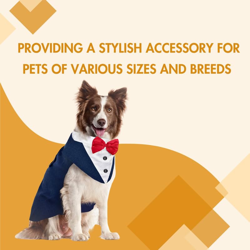 Pets Empire Dog Tuxedo Dress Suit Bandana Set( Navy Blue Colour)