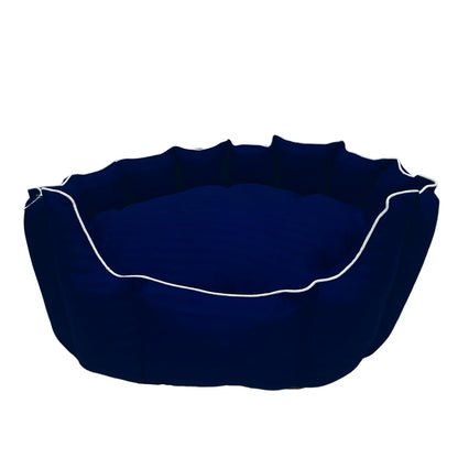 Pets Empire Round Lounger Beds with Pillow for Dogs - Dark Blue