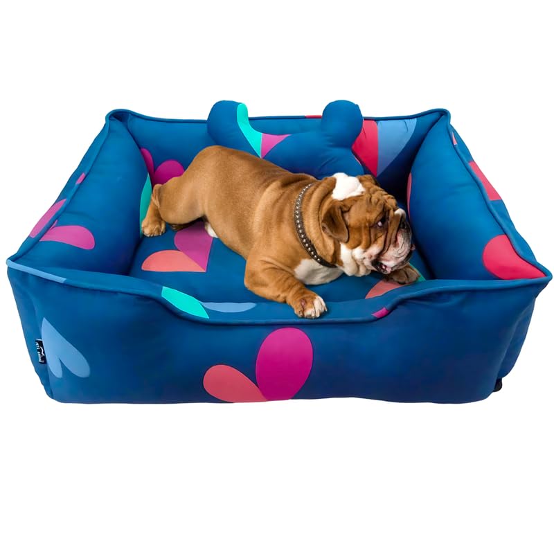 Pets Empire Classic Lounger Beds with Pillow for Dogs - Heart Shape Design