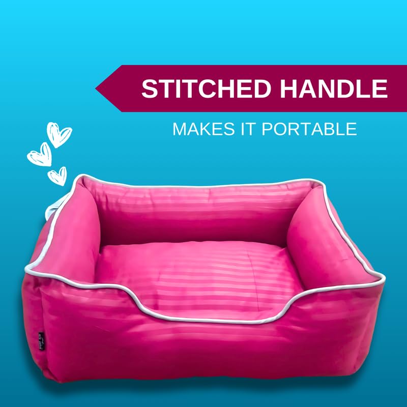 Pets Empire Classic Lounger Beds with Pillow for Dogs -Pink