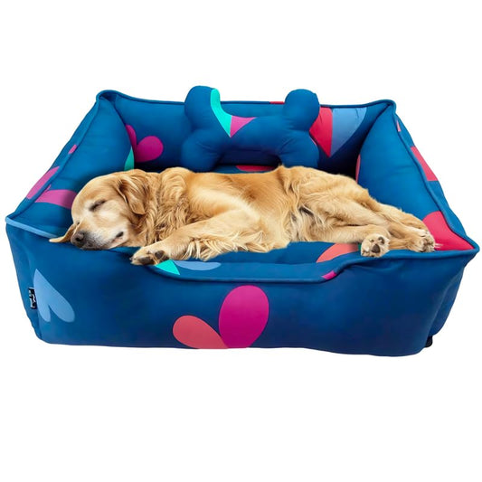 Pets Empire Classic Lounger Beds with Pillow for Dogs - Heart Shape Design
