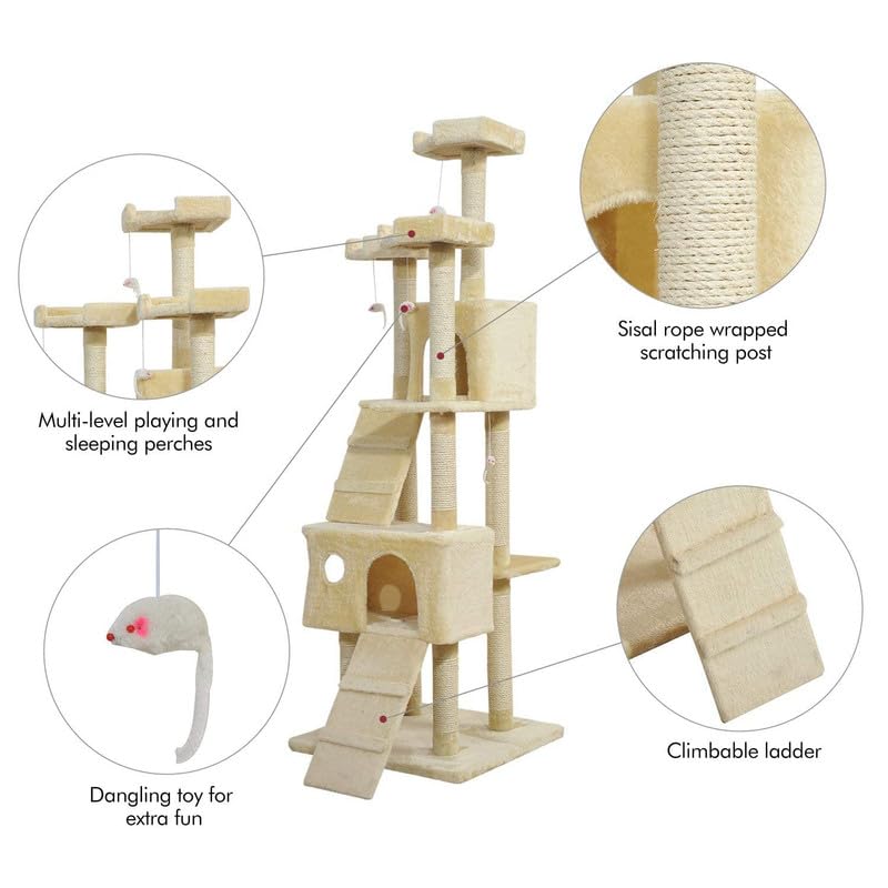 Pets Empire  Cream Colour Cat Tree for Kittens & Cats