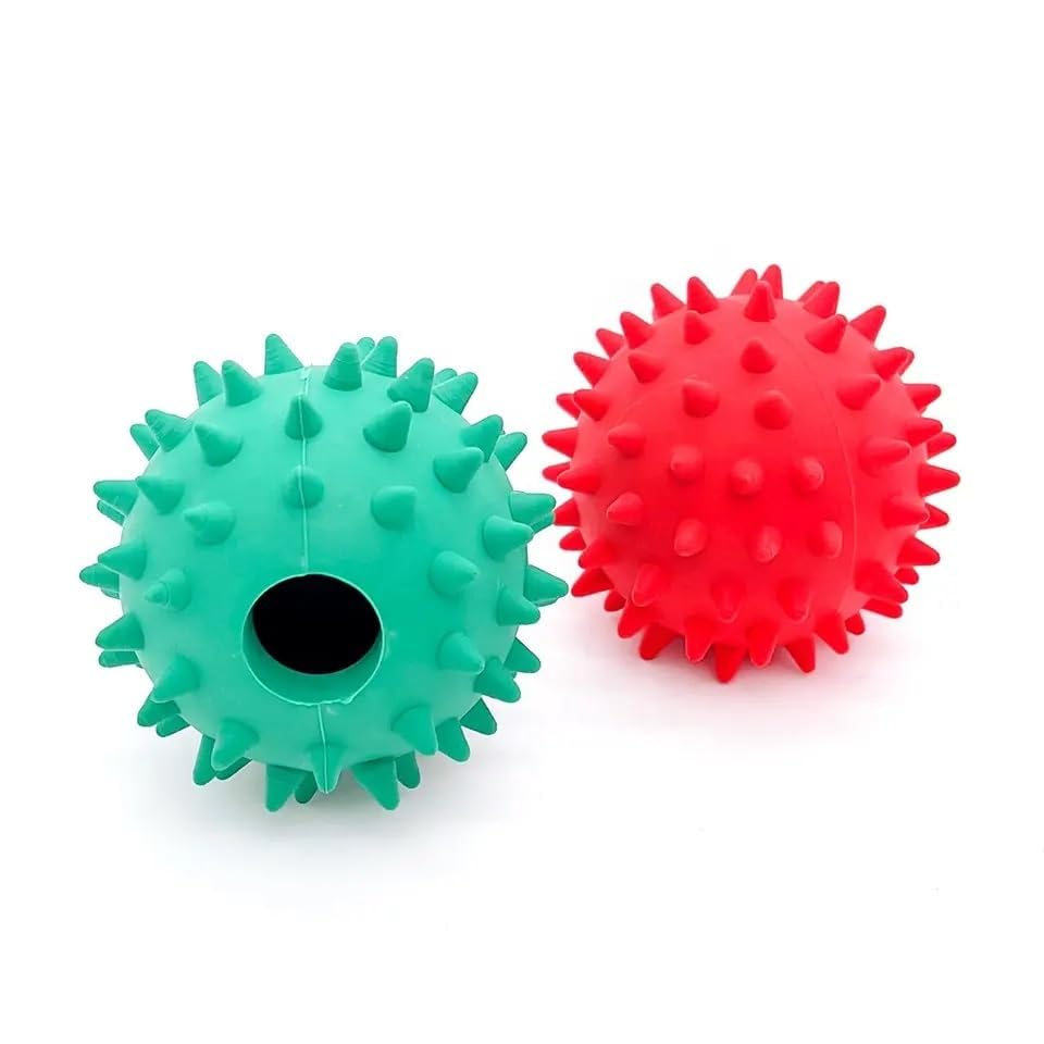 PETS EMPIRE Squeaky Rubber Ball Toy for Dogs, 1 Piece, Color May Very
