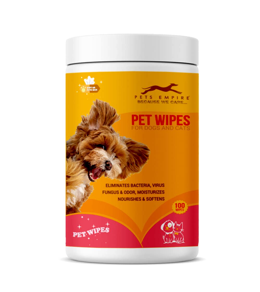 Pets Empire Wet Wipes for Dogs & Cats- 100 Pec. (15x20 cm)
