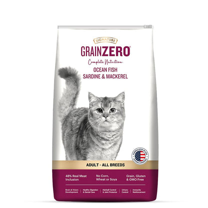 Signature Grain Zero Ocean Fish, Sardine and Mackerel Adult Cat Dry Food