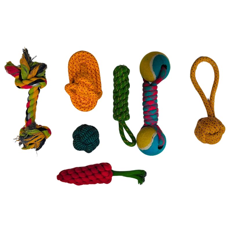Pets Empire 7-Piece Rope Toy Set for Small & Medium Dogs