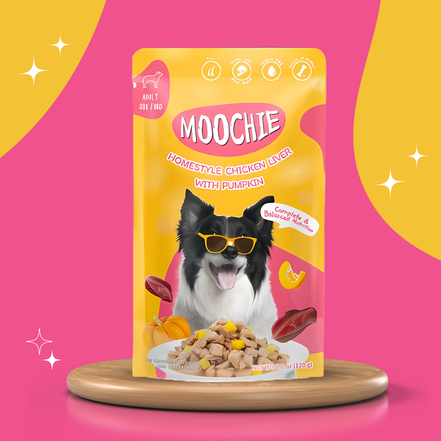 Moochie Chicken Liver & Pumpkin Wet Dog Food – 120g Pouch | Healthy & Nutritious Meal for Dogs