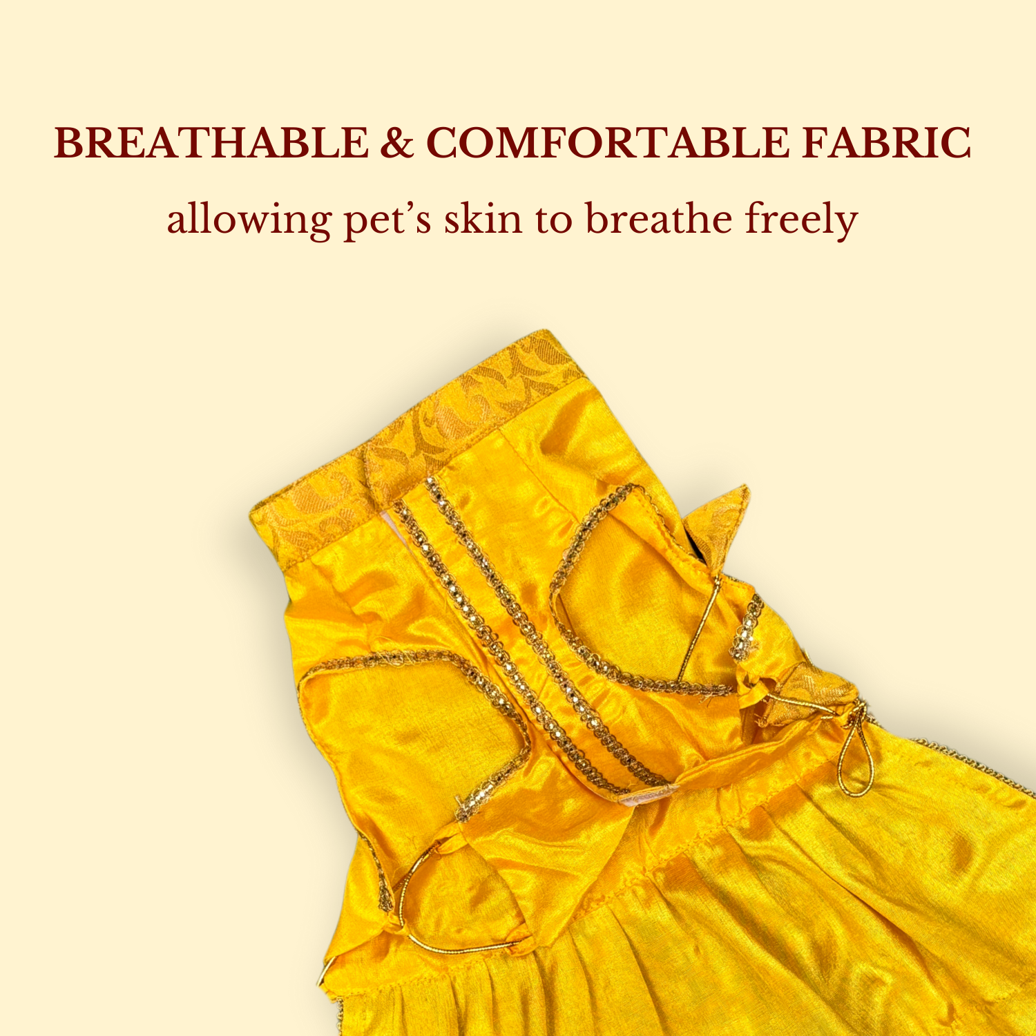 Pets Empire Lehenga Dress for Female  Dogs- Yellow
