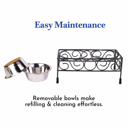 Pets Empire Square Elevated Metal Double Diner