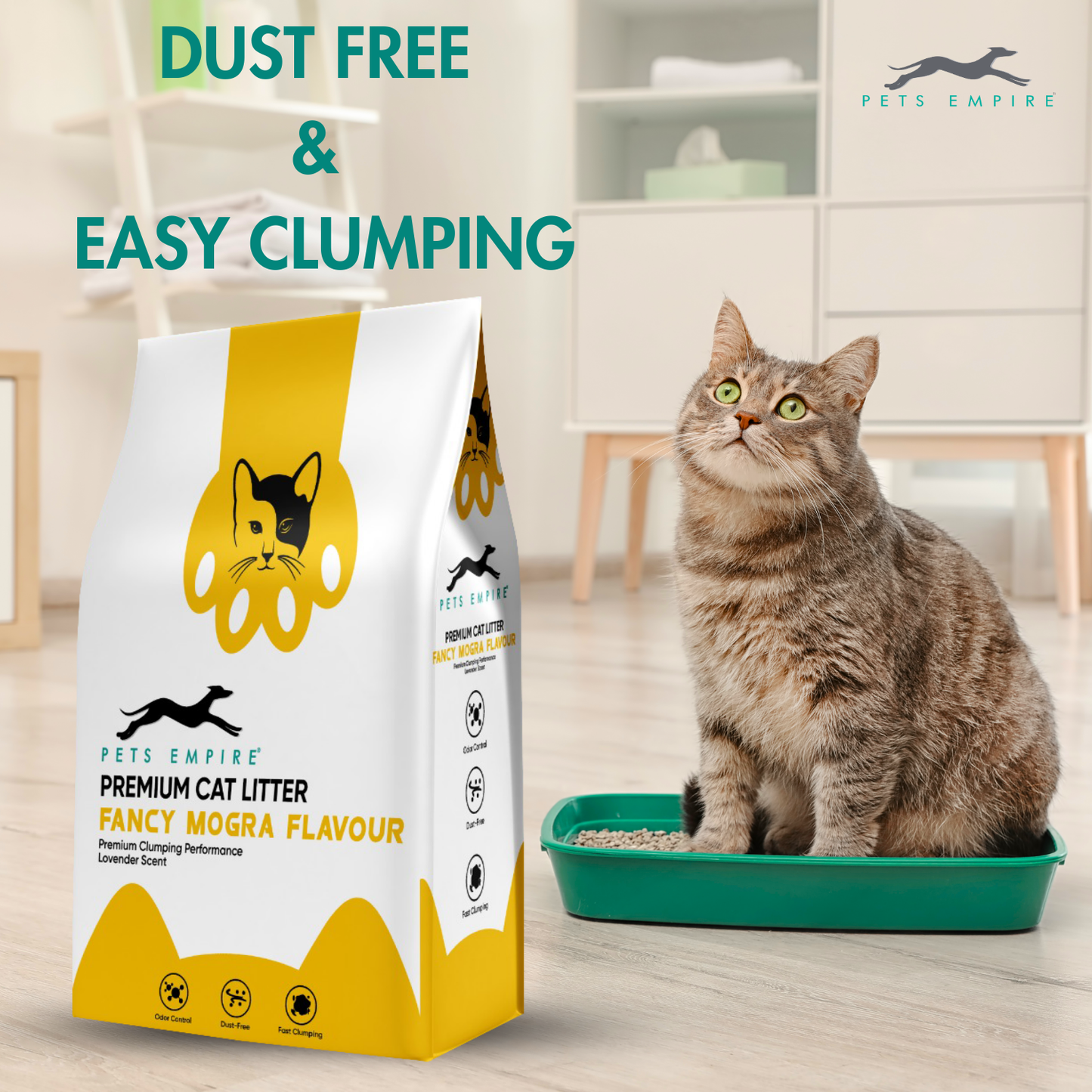 Pets Empire Cat Litter ( Natural & Clumpy) -Mogra Scented