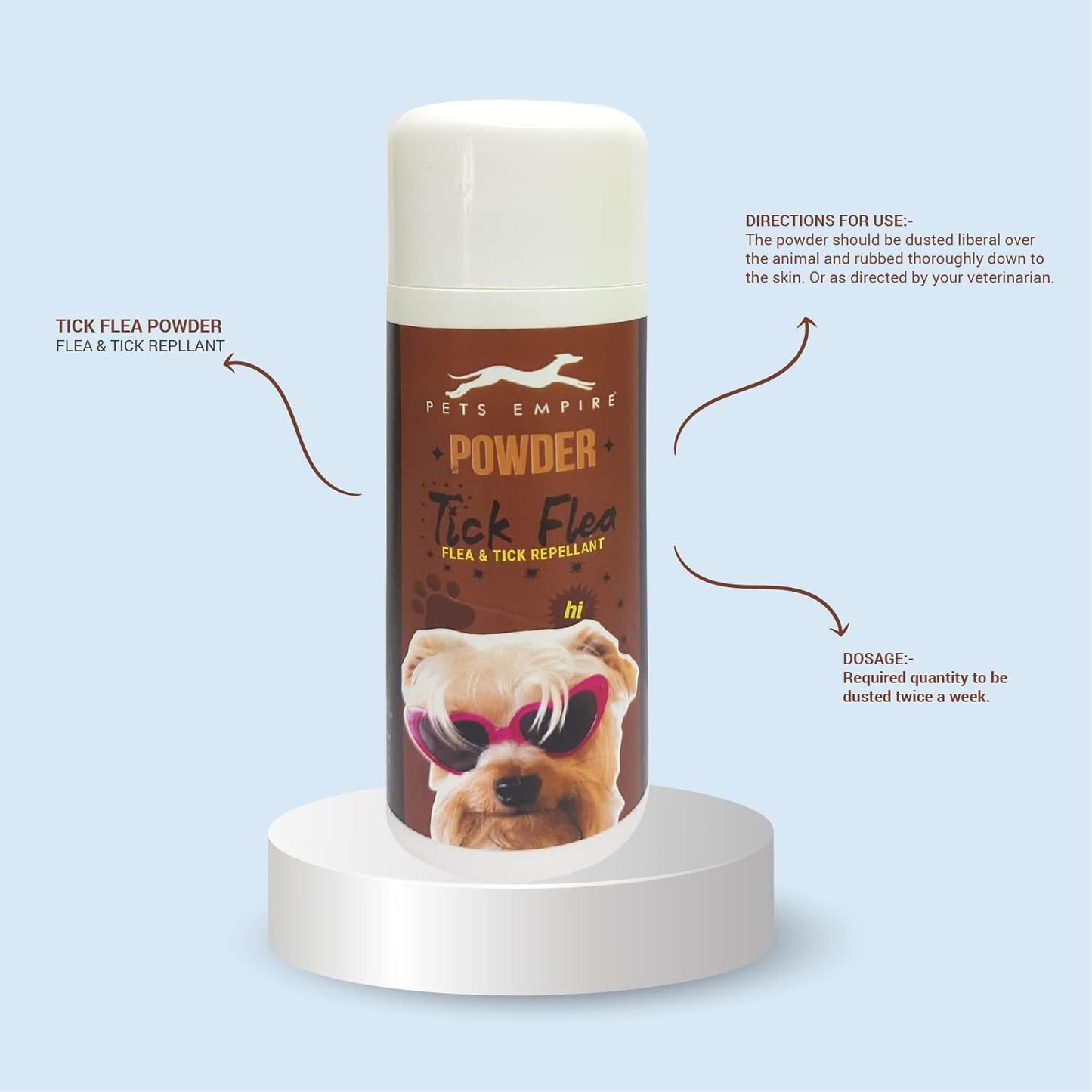 Pets Empire Powder for dogs & cats- Mint & Tick Flea (Pack of 2)