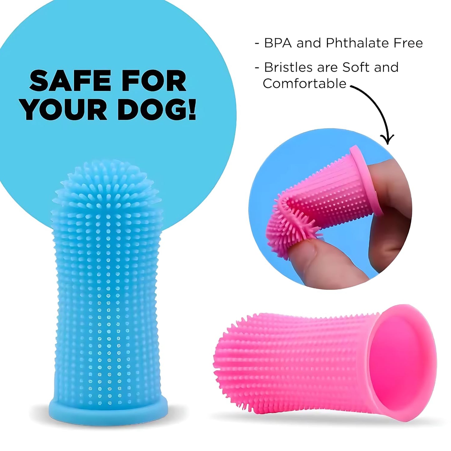 Pets Empire Silicone Finger Toothbrush for Dogs (2pc)
