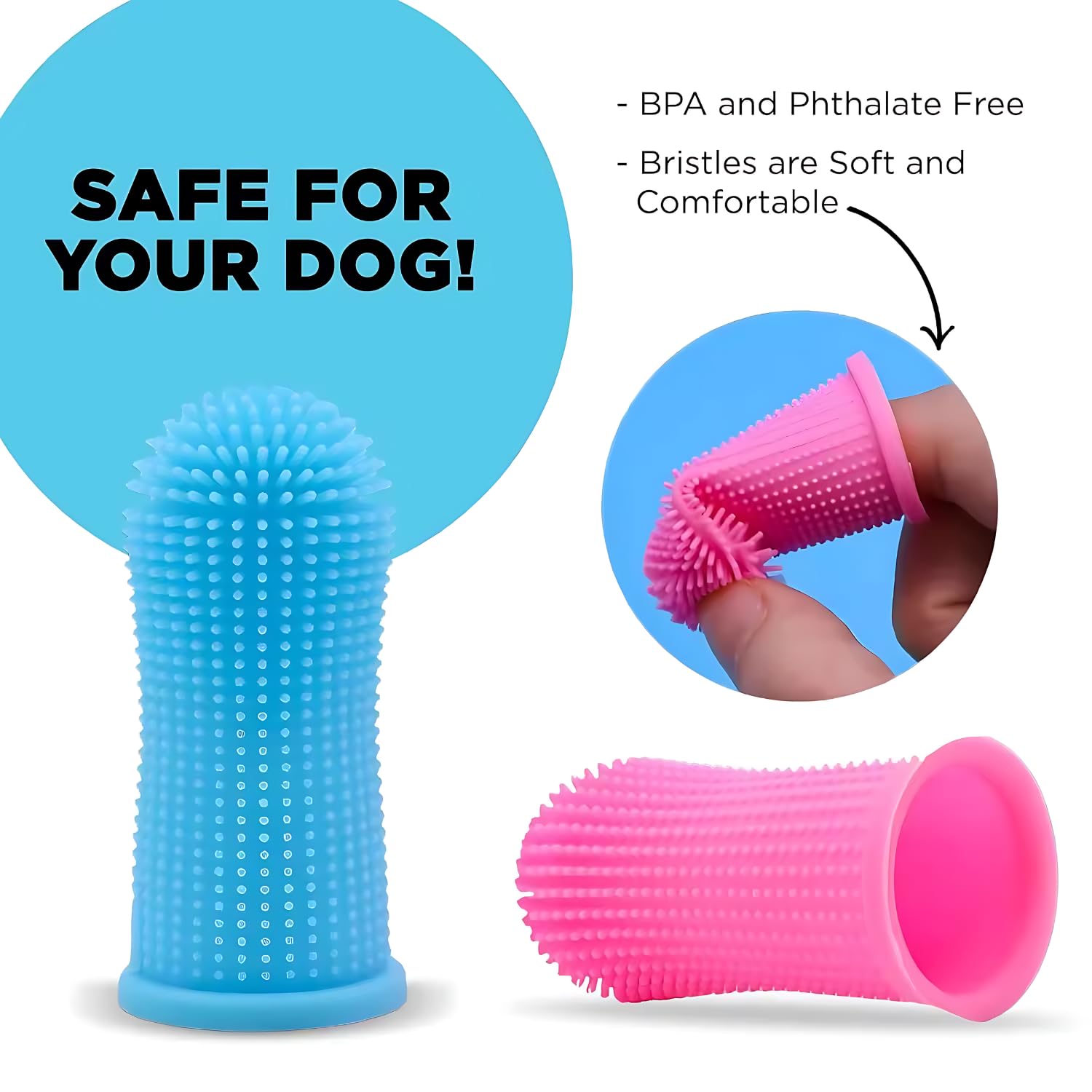 Pets Empire Silicone Finger Toothbrush for Dogs (2pc)