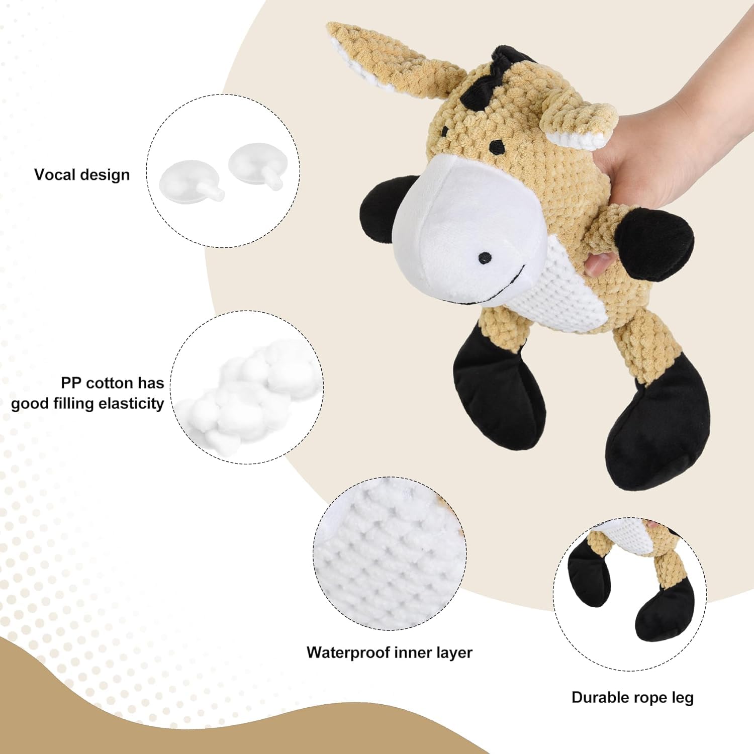 PETS EMPIRE Donkey Squeaky Plush Soft Chew Toy for Dogs 1 Pc