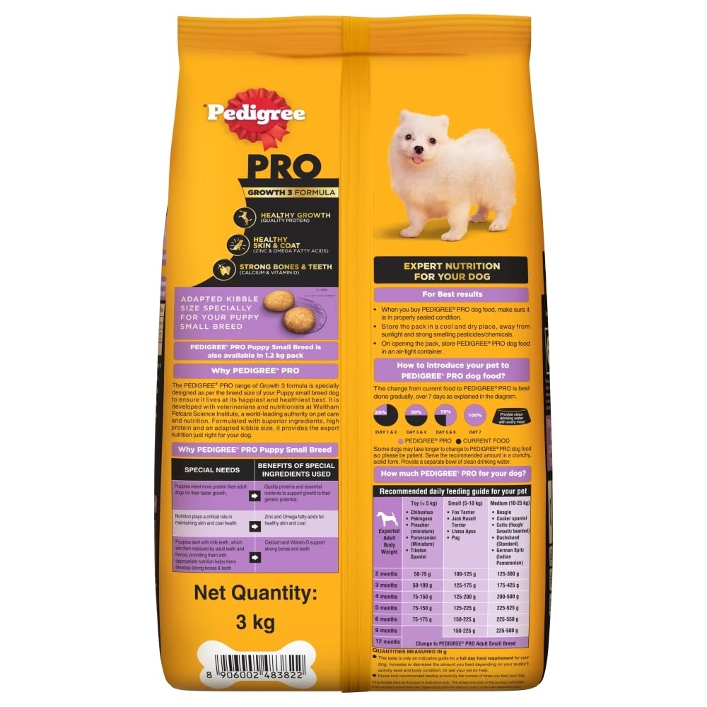 PEDIGREE PRO PUPPY SMALL BREED (2 to 9 Months) 3kg