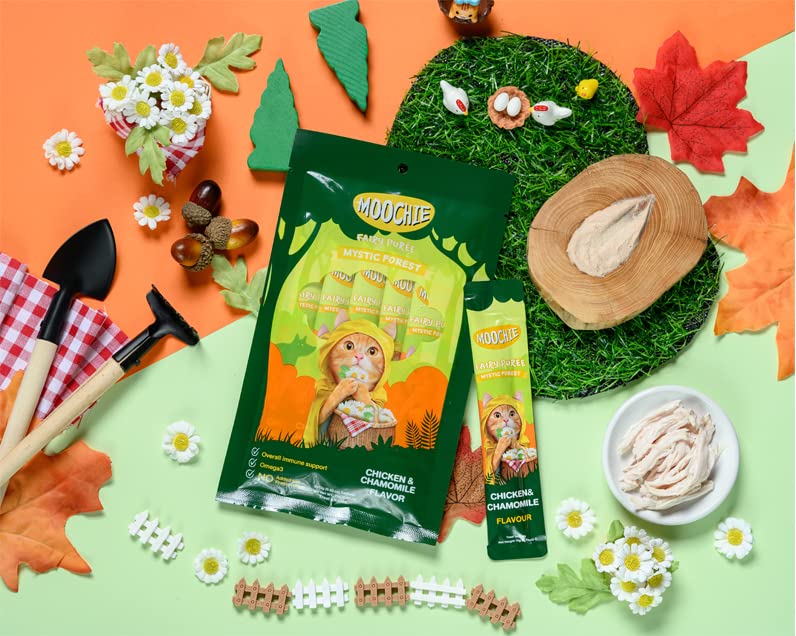 Moochie Creamy Treat for Cats- Chicken & Chamomile (15g Each)