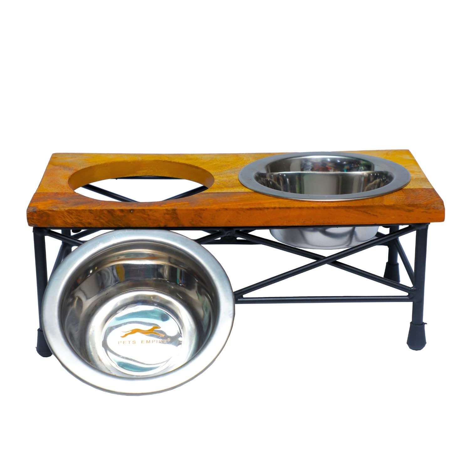 Pets Empire Stainless Steel Bowl with Wooden Stand