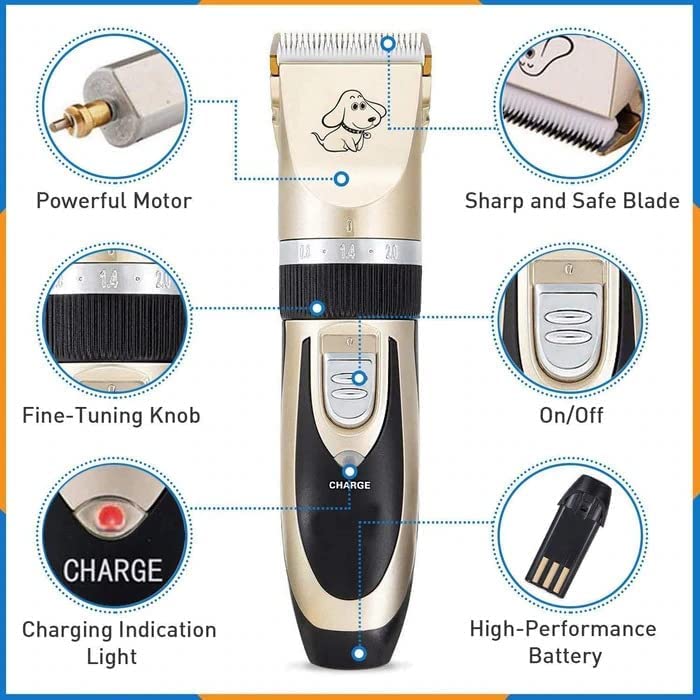 Pets Empire Rechargeable Trimmer with 4 Combs for Dogs & Cats