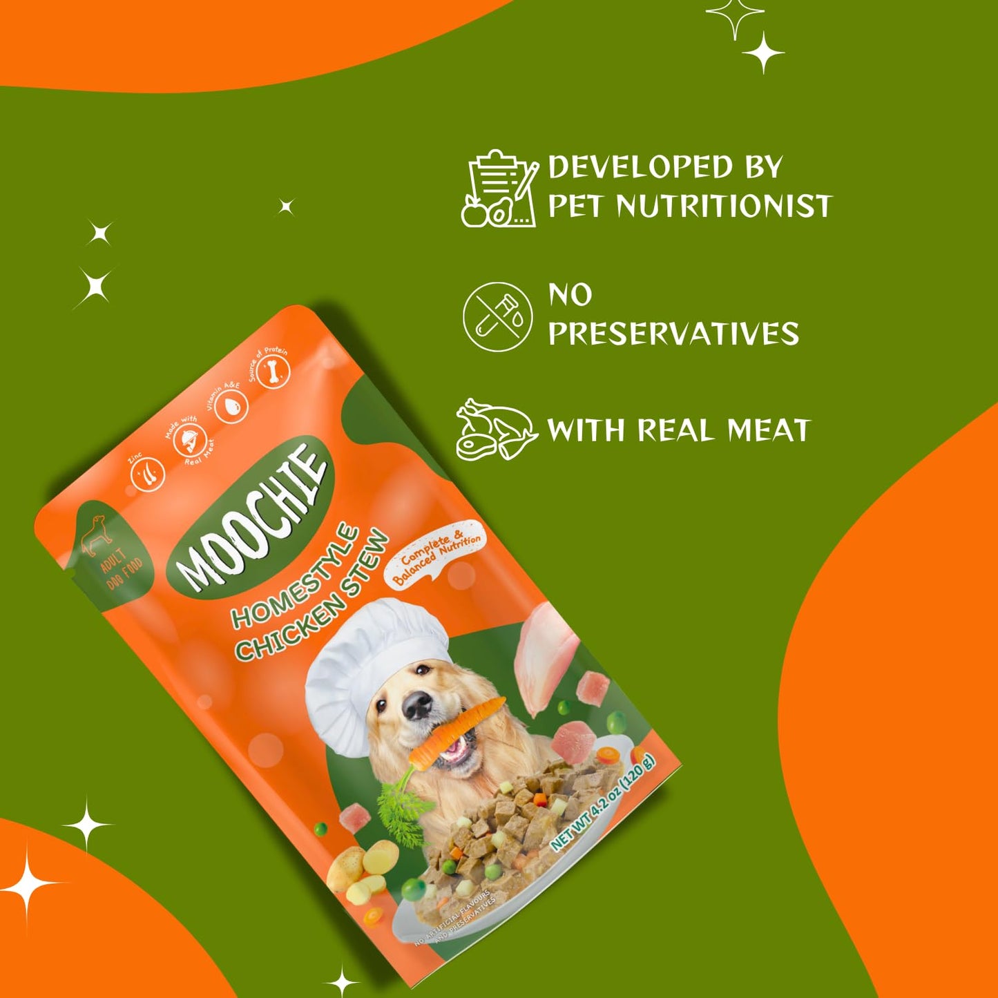 Moochie Chicken Stew Wet Dog Food – 120g | Healthy HomeStyle Meal for Dogs